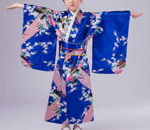 Girls Japanese Traditional Dress Kimono Robe Halloween Costume Book Week Suit