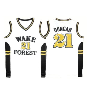 Customize Tim Duncan #21 Wake Forest Basketball Jersey College BLACK/WHITE/YELLOW