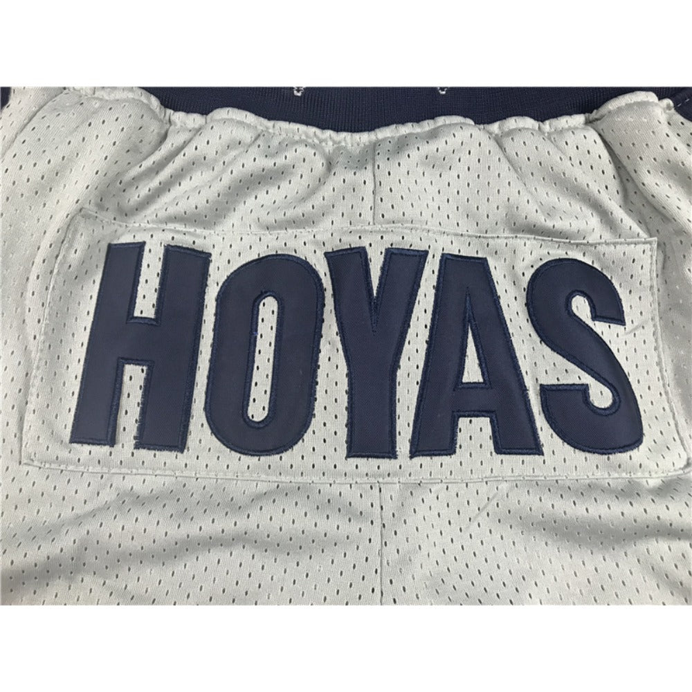 Hoyas Throwback Basketball Shorts Sports Pants with Pockets for Daily Wear Gray