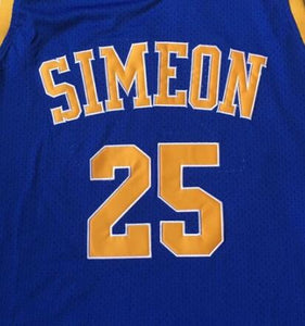 Derrick Rose #25 Simeon Basketball Jersey High School Yellow/Blue