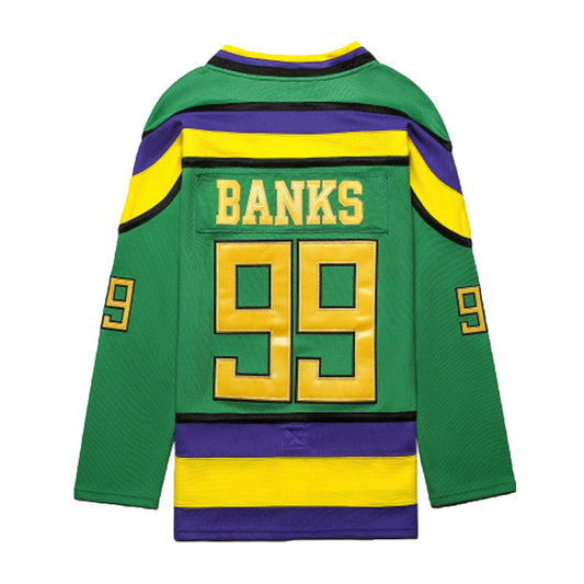 The Mighty Ducks Movie Hockey Jersey Adam Banks  # 99 Forward