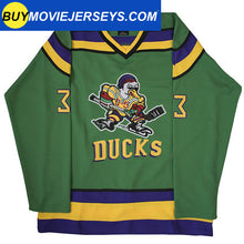 Load image into Gallery viewer, The Mighty Ducks Movie Hockey Jersey Greg Goldberg  # 33 Goalie