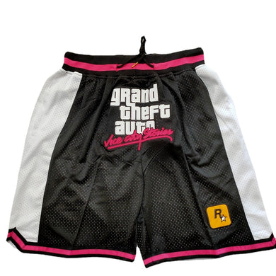 Auto Basketball Shorts Pants with Pockets Black Color