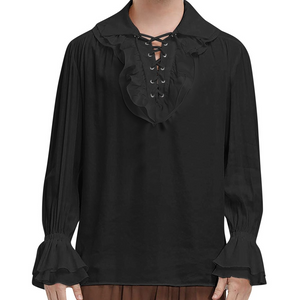 Women Men Pirate Shirt Victorian Top Medieval Renaissance Gothic Vampire Costume
